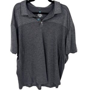 KUHL Men's Dark Gray Textured Polo Shirt XXXLarge Short Sleeve Collared Casual